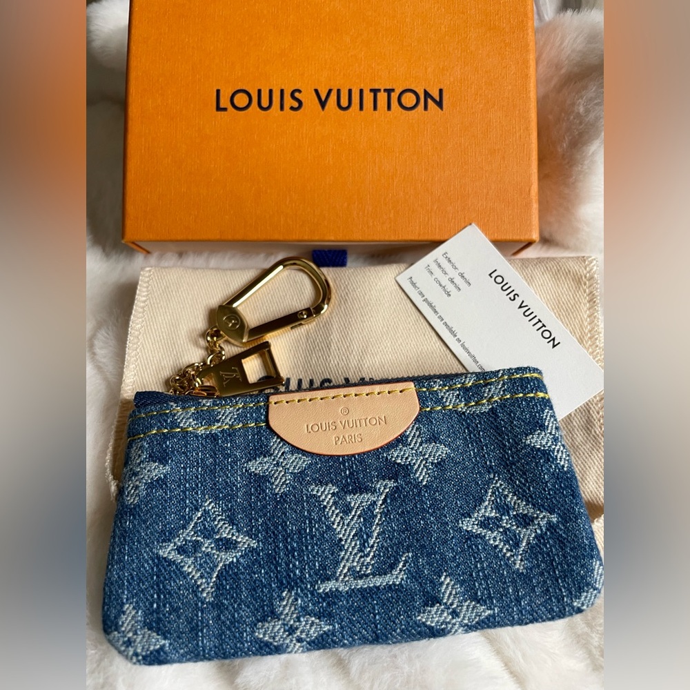 Louis Vuitton Denim remix Key holder with Pouch New Full set